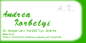 andrea korbelyi business card